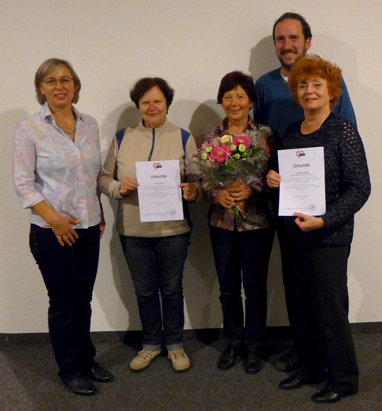 Ehrungen der Arbeiterwohlfahrt Oberschleißheim für Waltraud Kirch, Elisabeth Ziegler und Karin Schulze